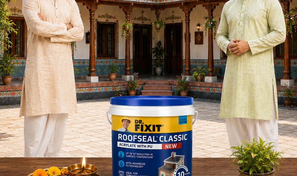 Dr. Fixit Roofseal Classic in a traditional courtyard with two dealers